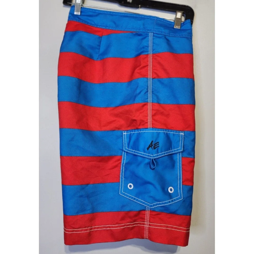American Eagle Outfitters Boardshorts Mens Size L 34x9 Blue Red Swimming Trunks‎